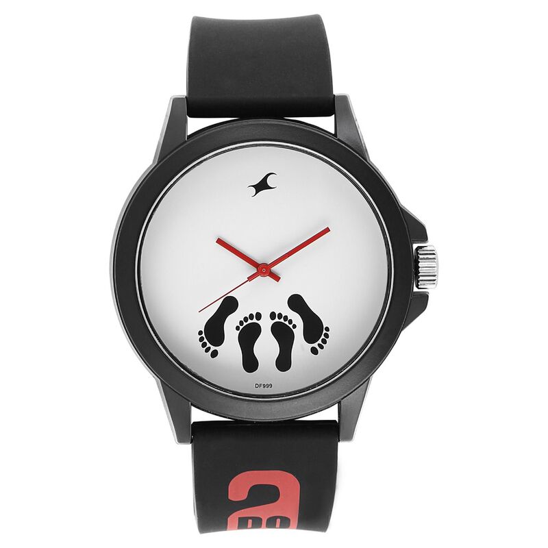 Buy Online Fastrack Tees Quartz Analog White Dial Silicone Strap