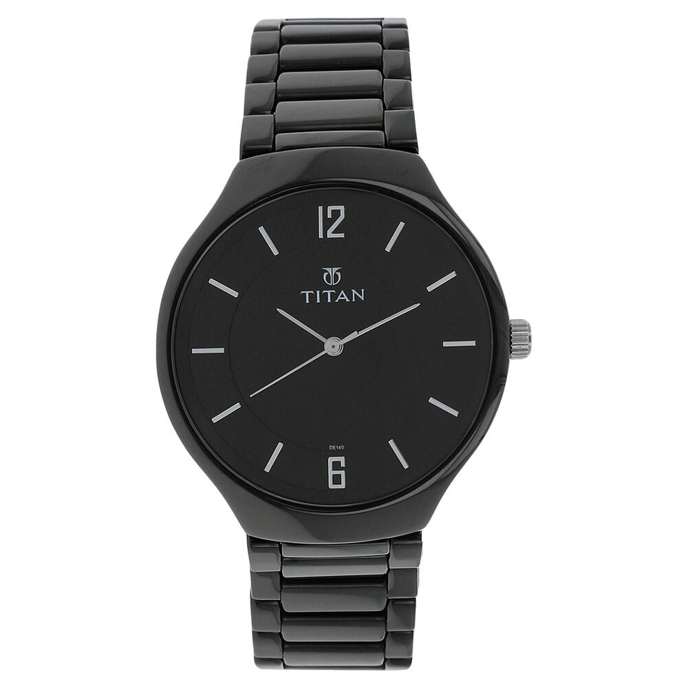 Buy Online Titan Black Dial Analog Ceramic Strap Ceramic Strap Watch for Men ns90014kc01a Titan