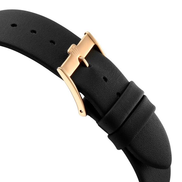 Edge Dynasty Quartz Analog White Dial Black Leather Strap Watch For Men - image number 4