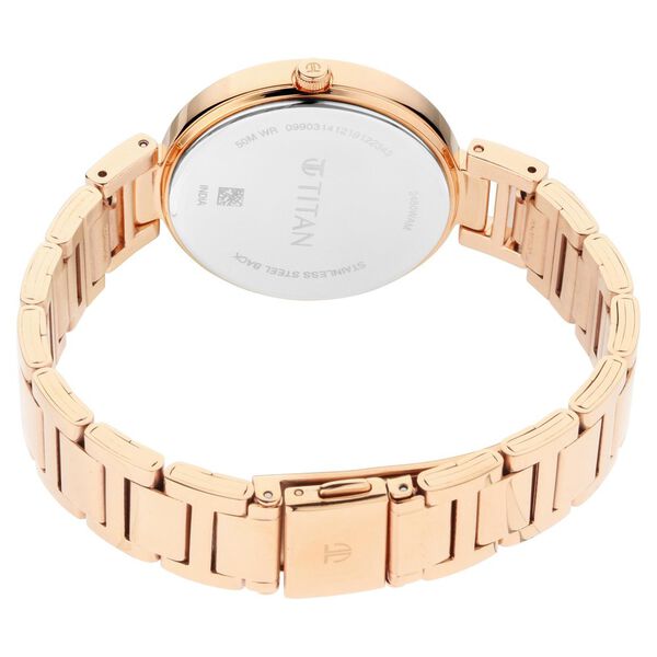 Titan Sparkle Rose Gold Dial Analog with Date Metal Strap watch for Women - image number 3
