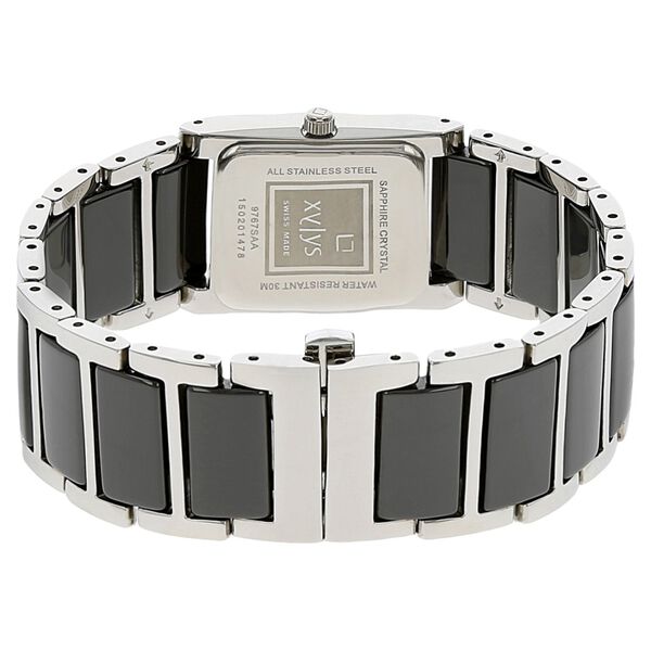 Xylys Swiss Analog Two Toned Stainless Steel And Ceramic Strap and Black Dial Watch For Women - image number 3