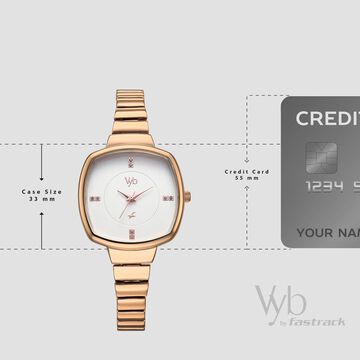 Fastrack Vyb Muse Quartz Analog White Dial Metal Strap Watch For Girls