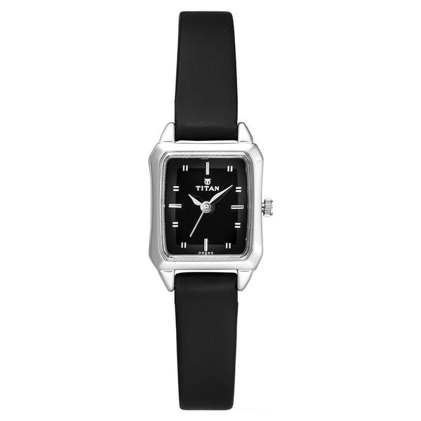 Titan Quartz Analog Black Dial Leather Strap Watch for Women - image number 0