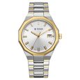Titan Regalia Dodecagon Quartz Analog with Date Silver Dial Two Toned Stainless Steel Strap Watch For Men