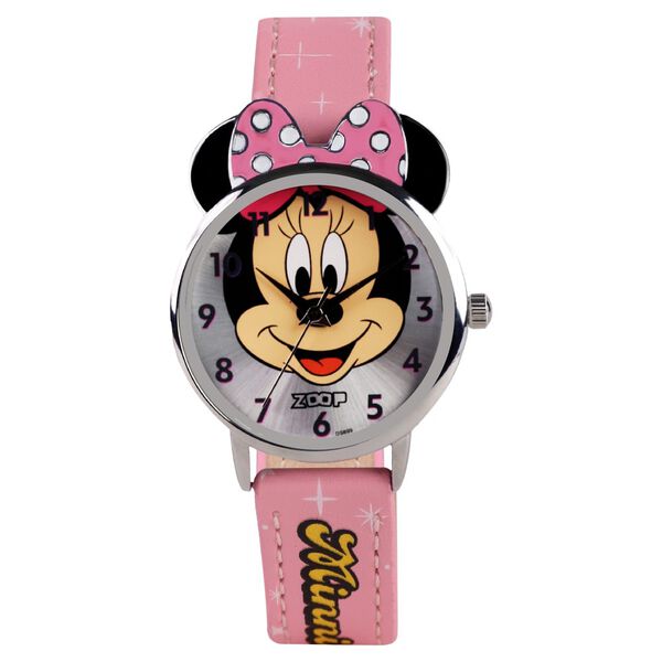 Zoop Disney Minnie Mouse Analog Watch with Silver Dial & Pink Strap for Girls Kids, from House of Titan - image number 1
