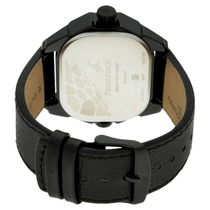Fastrack Quartz Analog Black Dial Leather Strap Watch for Guys - image number 3