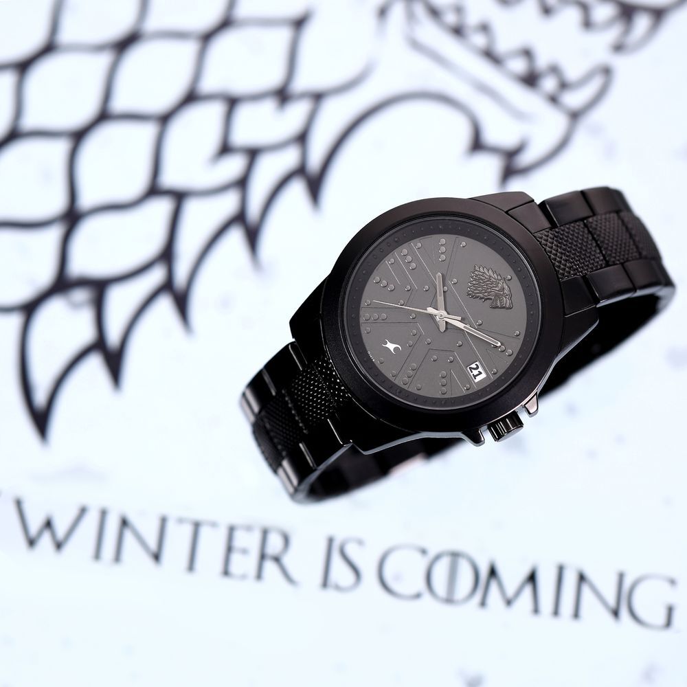 Buy Online Fastrack Game Of Thrones Quartz Analog with Date Grey Dial Stainless Steel Strap Watch for Guys nm3210nm01 Titan