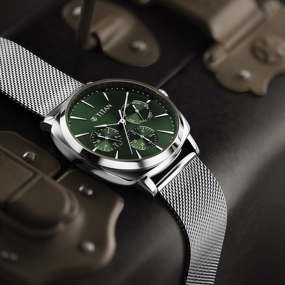 Mens silver mesh watch clearance