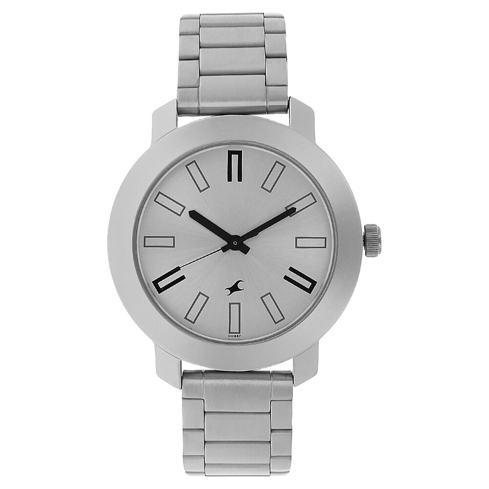 Buy Online Fastrack Quartz Analog Silver Dial Stainless Steel Strap Watch for Guys ns3120sm01 Titan