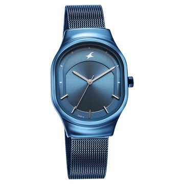 Fastrack Snob X Blue Dial Stainless Steel Strap Watch for Girls