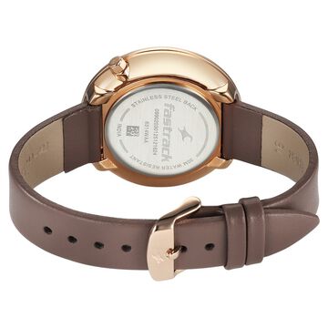 Fastrack Groove Quartz Analog with Date Grey Dial Girls Leather Watch