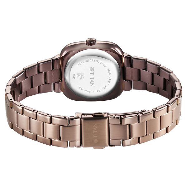 Titan Horizon Quartz Analog Brown Dial Stainless Steel Strap Watch For Women - image number 4