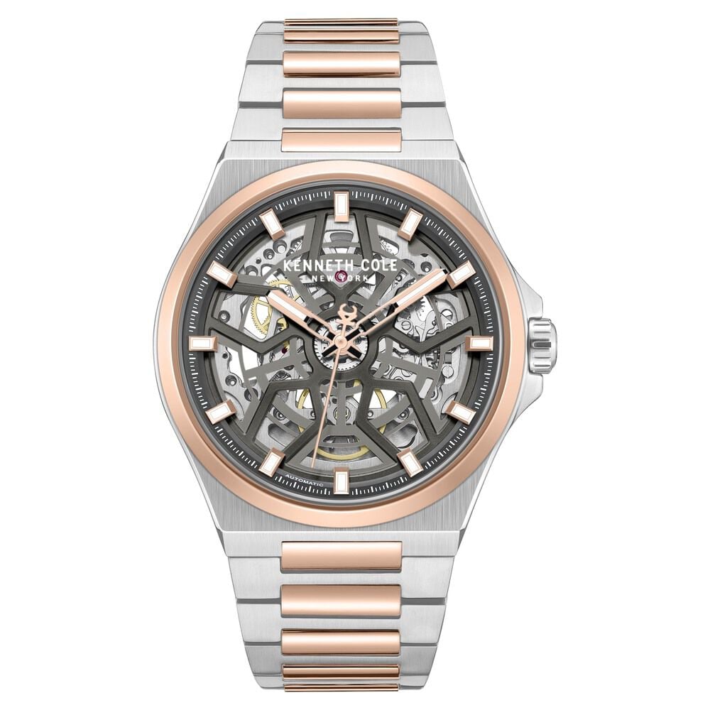Kenneth Cole Automatic Grey Dial Two Toned Stainless Steel Strap Watch For Men-image-18