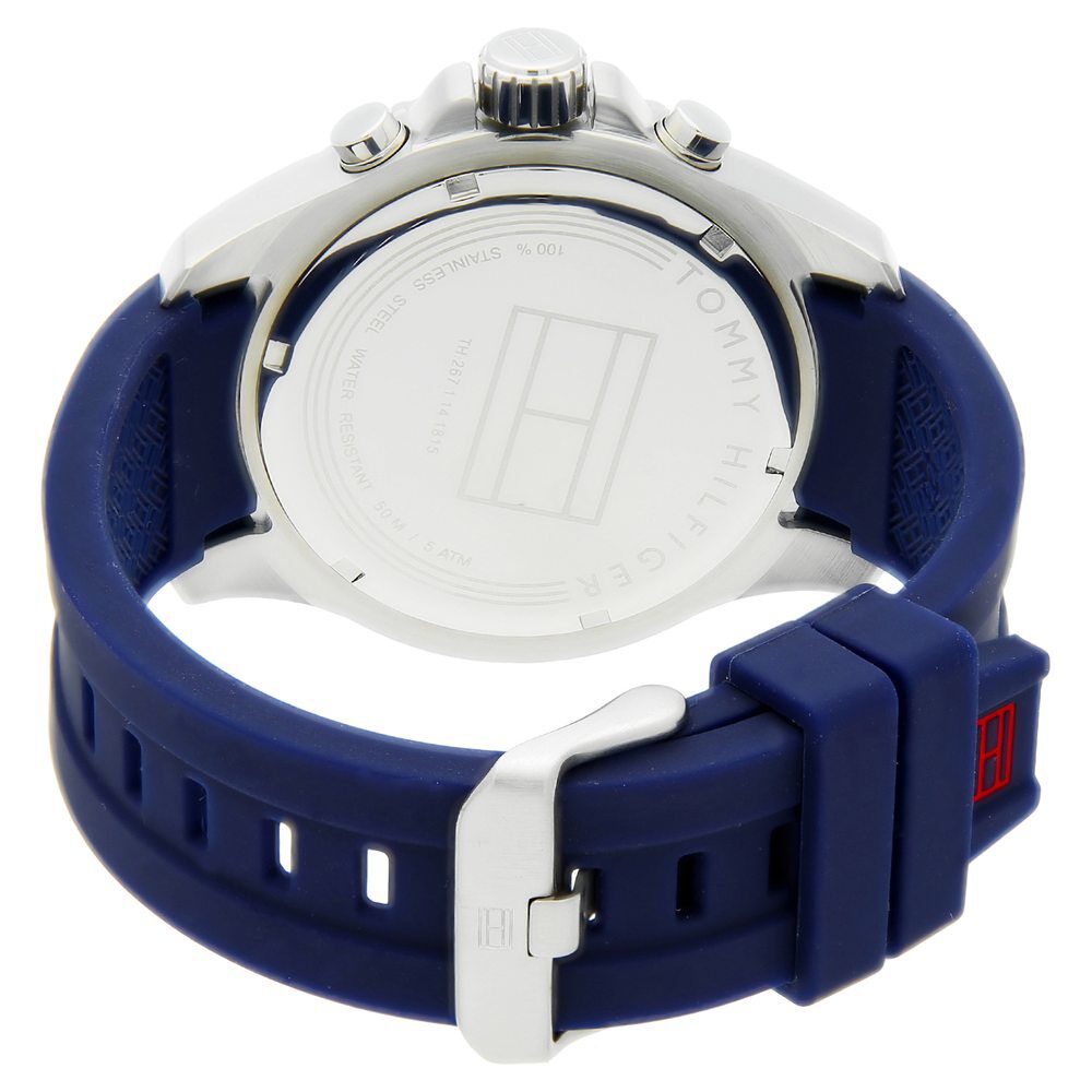 Tommy Hilfiger Quartz Multifunction Blue Dial Silicone Strap Watch for Men