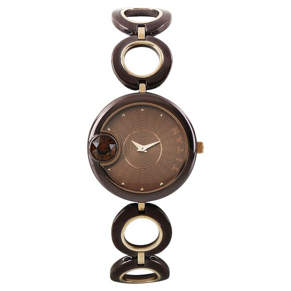Titan Purple Brown Dial Analog Stainless Steel Strap Watch for Women - image number 0