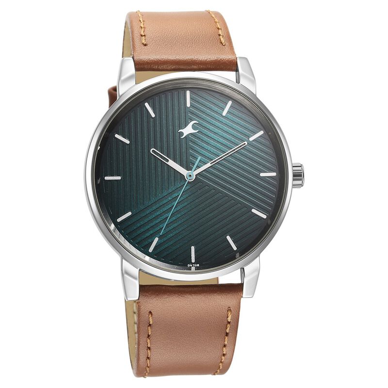 Fastrack Stunners Green Dial Leather Strap Watch for Guys - image number 1
