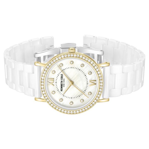 Kenneth Cole Quartz Analog White Dial White Ceramic Strap Watch For Women - image number 2