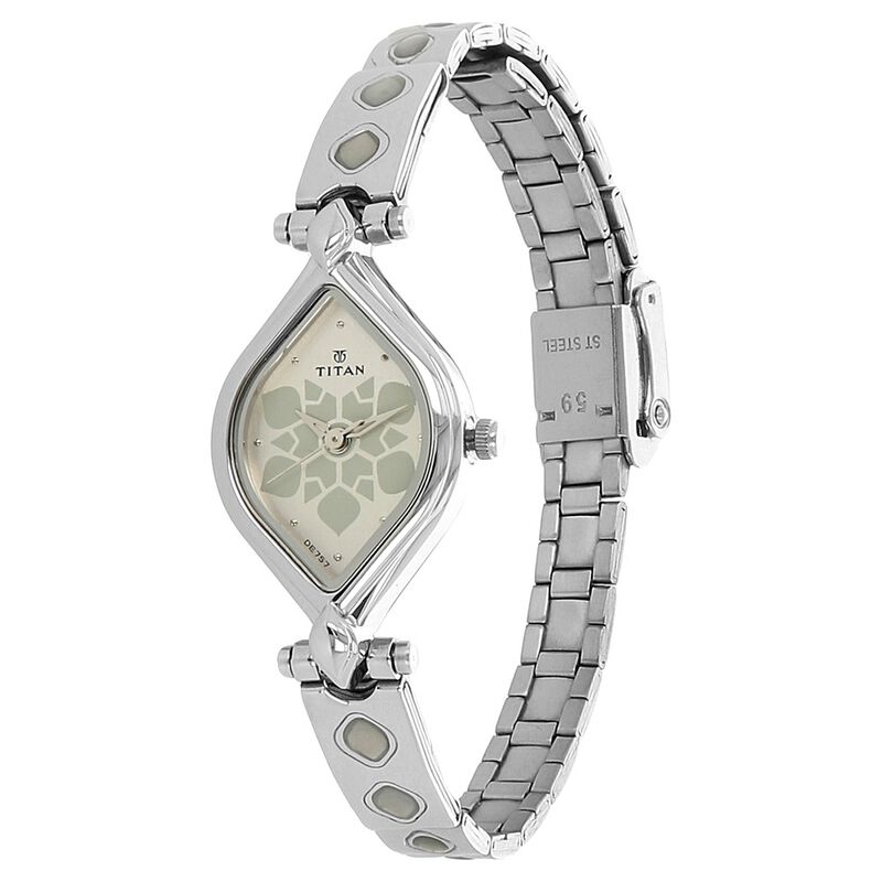 Titan Quartz Analog Silver Dial Stainless Steel Strap Watch for Women - image number 1