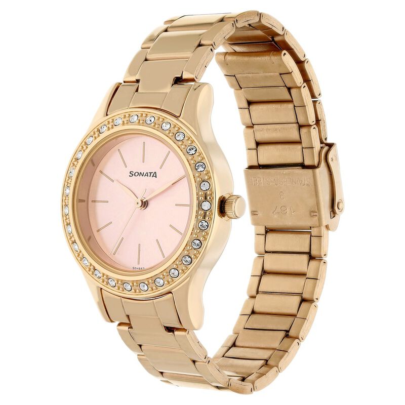Sonata Blush Pink Dial Women Watch With Stainless Steel Strap - image number 2
