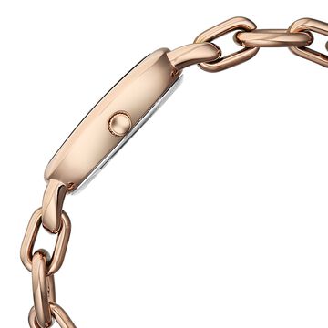 Vyb Manifester By Fastrack Quartz Analog Brown Dial Rose Gold Metal Strap Watch For Girls