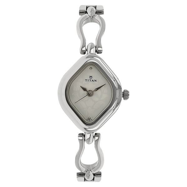 Titan Quartz Analog Silver Dial Stainless Steel Strap Watch for Women - image number 0