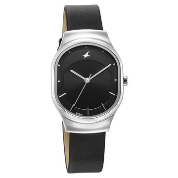 Fastrack Snob X Black Dial Leather Strap Watch for Girls