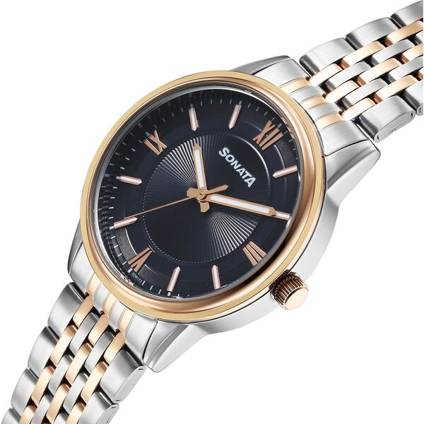Sonata Wedding Quartz Analog Blue Dial Stainless Steel Strap Watch For Men - image number 1