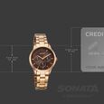 Sonata Festive Quartz Multifunction Brown Dial Metal Strap Watch For Women - image number 3