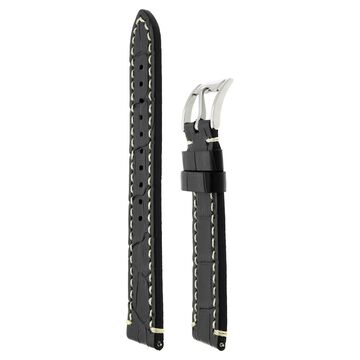 22 mm Black Genuine Leather Straps for Men