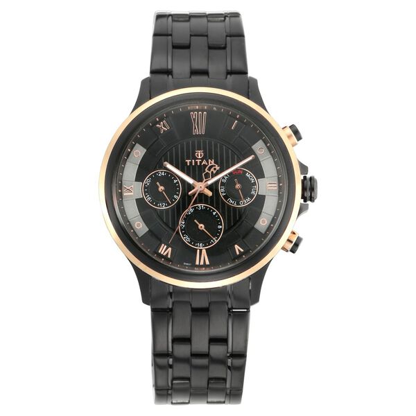 Titan Grandmaster Black Dial Quartz Multifunction Metal Strap watch for Men - image number 0