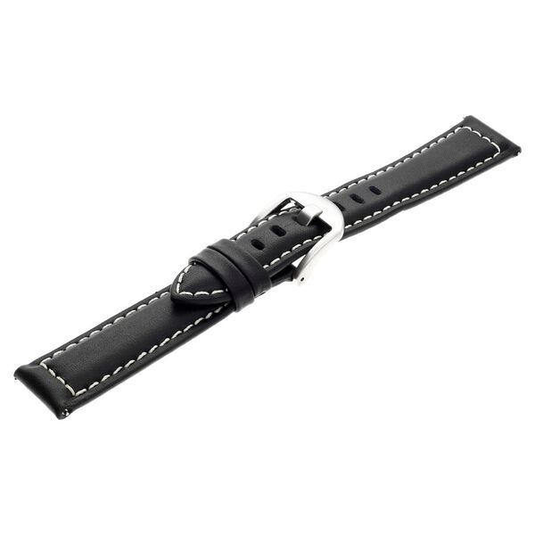 20 mm Black Genuine Leather Straps for Men - image number 3