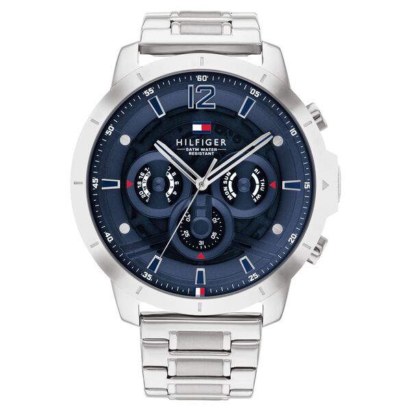 Tommy Hilfiger Quartz Multifunction Blue Dial Stainless Steel Strap Watch for Men - image number 0