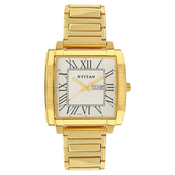 Titan Analog with Day and Date White Dial Stainless Steel Strap for Men - image number 0
