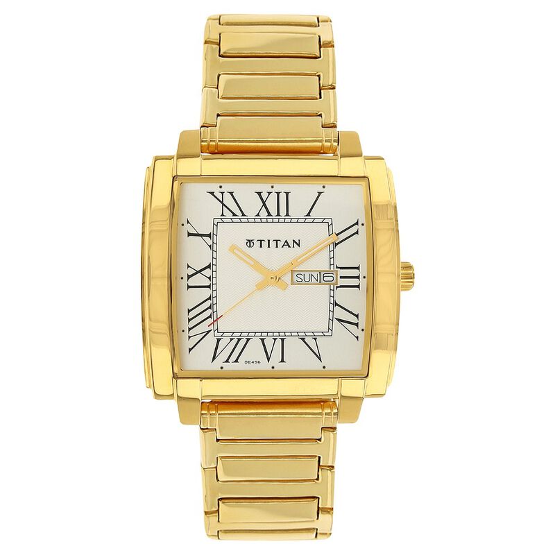 Titan Analog with Day and Date White Dial Stainless Steel Strap for Men - image number 0