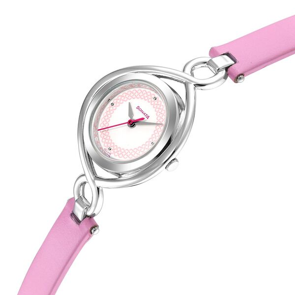 Sonata Alloys Rose Gold Dial Women Watch With Leather Strap - image number 2