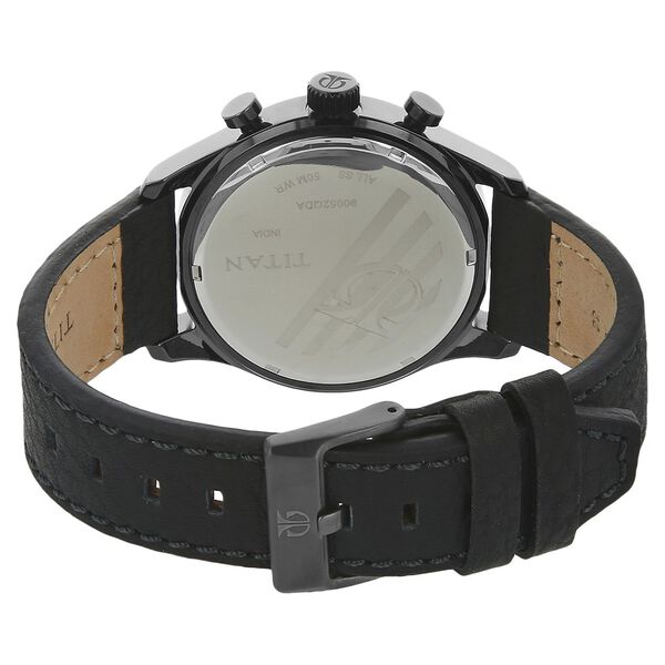 Titan Quartz Chronograph Silver Dial Leather Strap Watch for Men - image number 3