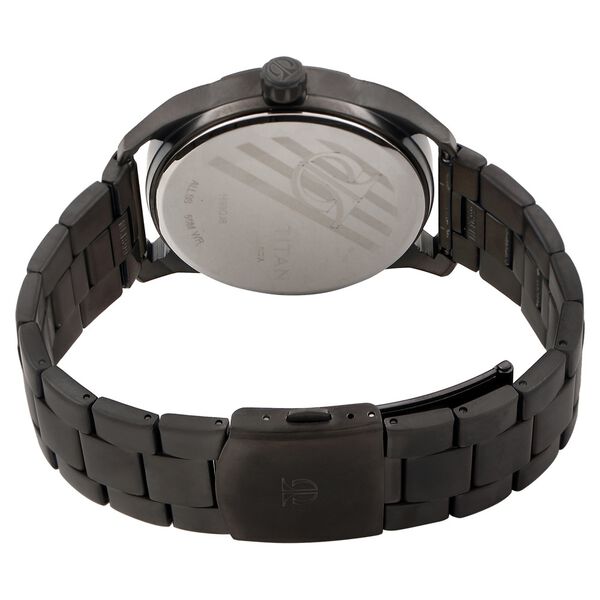 Titan Quartz Analog with Date Black Dial Stainless Steel Strap Watch for Men - image number 3