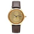 Titan Nebula Divinity 18k Gold Analog with embossed figure of godess Lakshmi Leather Strap Watch for women  - image number 0