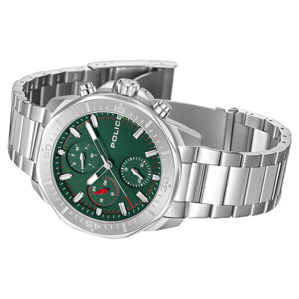 Police Quartz Multifunction Green Dial Silver Stainless Steel Strap Watch For Men - image number 2