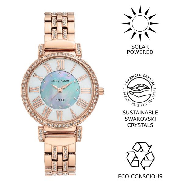 Anne Klein Quartz Analog Mother of Pearl Dial Metal Strap Watch for Women - image number 0