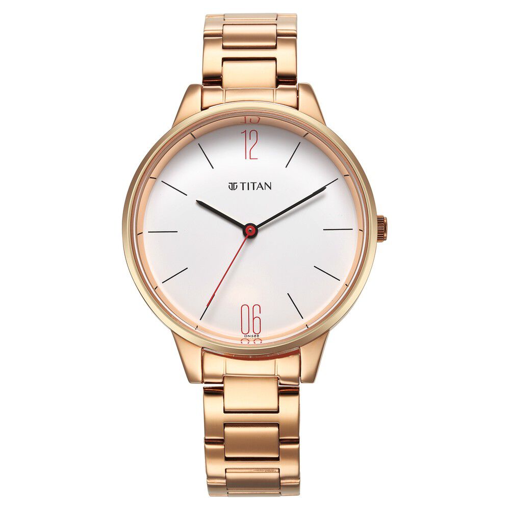 Titan analog white shop dial women's watch