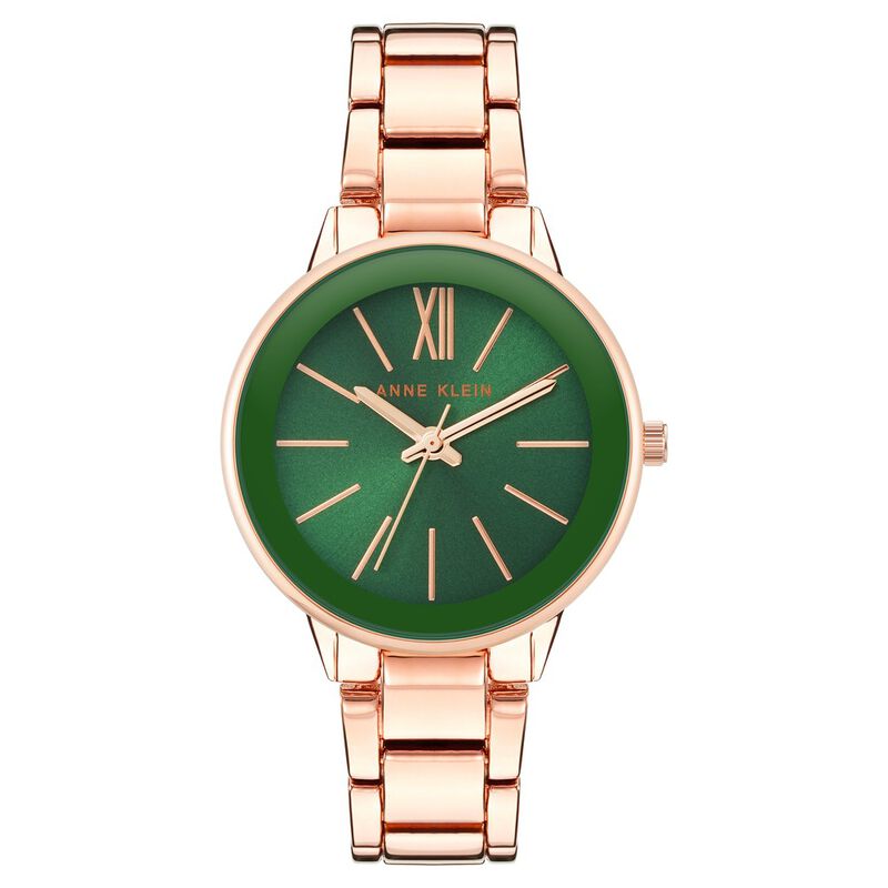 Anne Klein Quartz Analog Green Dial Metal Strap Watch for Women