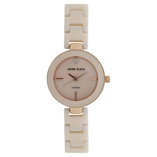 Anne Klein Quartz Analog Mother of Pearl Dial Ceramic Strap Watch for Women - image number 0