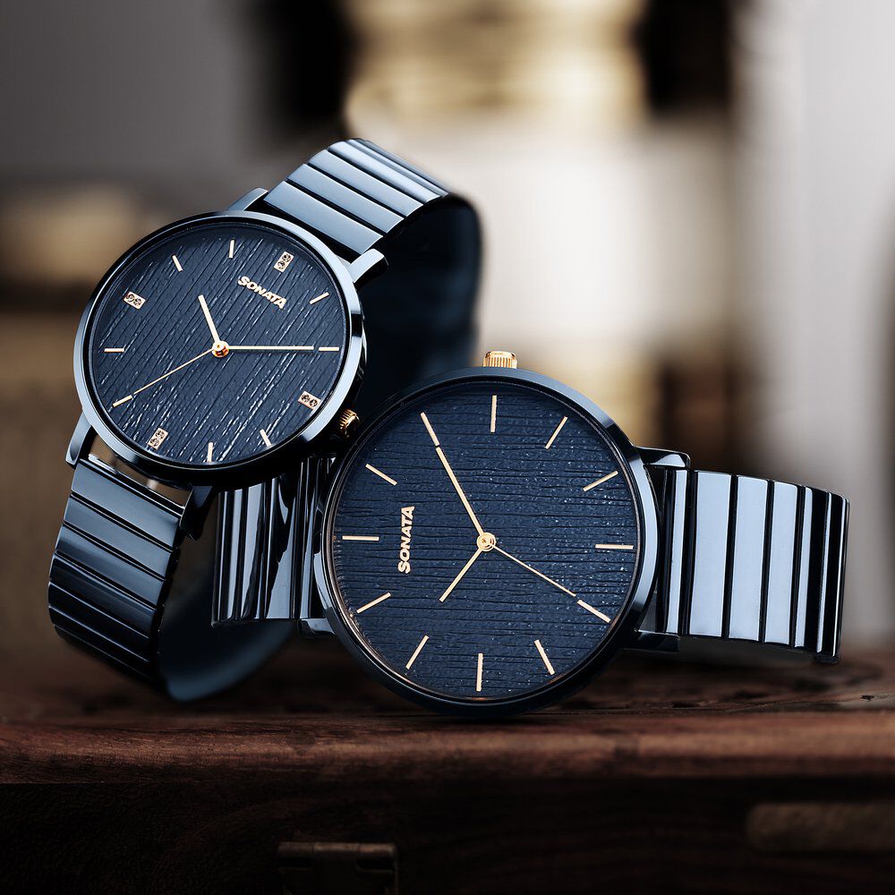 ★　satooo　★ Buy Online Sonata Soulmate Quartz Analog Blue Dial Blue Stainless