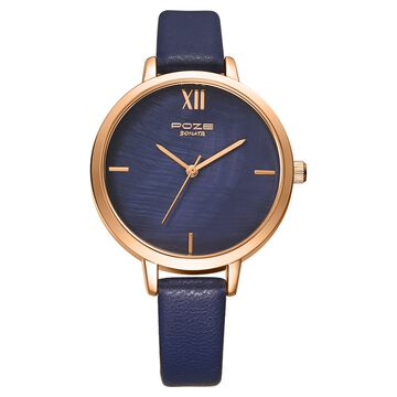 Poze by Sonata Quartz Analog Blue Dial PU Leather Strap Watch for Women