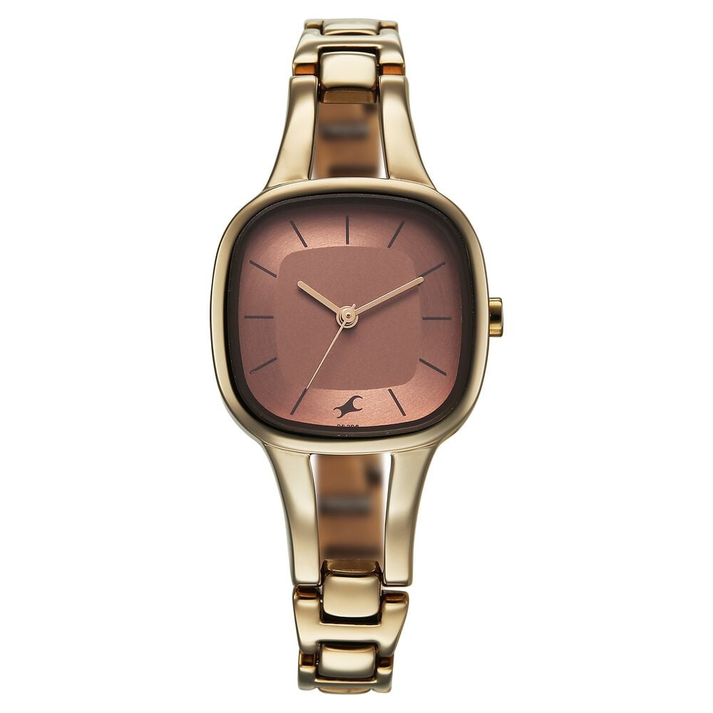 Fastrack Chrome K Quartz Analog Pink Dial K Chrome Metal Strap Watch For Girls-picture-27