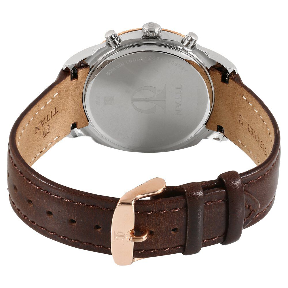 Buy Online Titan Chrono ClassicBlue Chrono Leather Strap watch for Men 1489kl04 Titan