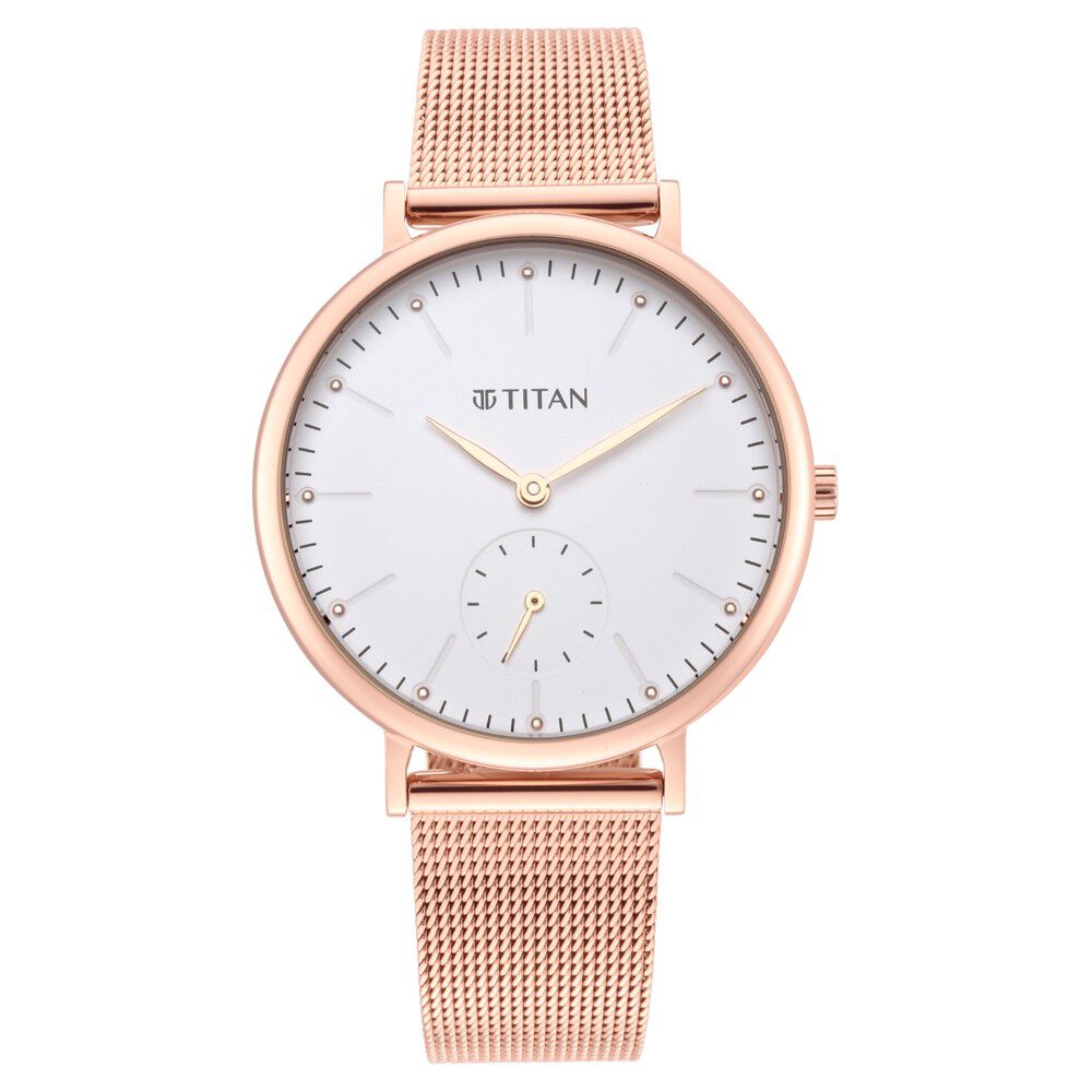 Buy Online Titan Slimline White Dial Analog with Date Stainless