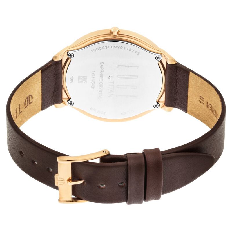 Titan Quartz Analog White Dial Leather Strap Watch for Men - image number 4