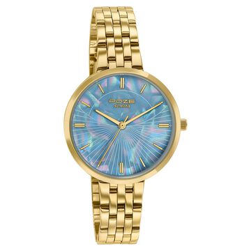 Poze By Sonata Quartz Analog Blue Mother Of Pearl Dial Rose Gold Stainless Steel Strap Watch For Women